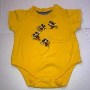 Disney Vintage Yellow Mickey Mouse Baby Onesie - 6mon